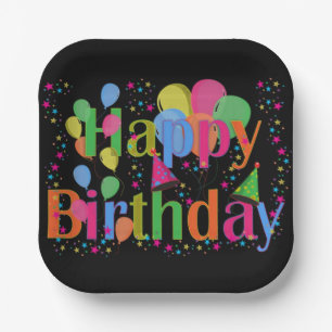 Happy Birthday Party Balloons Pappteller
