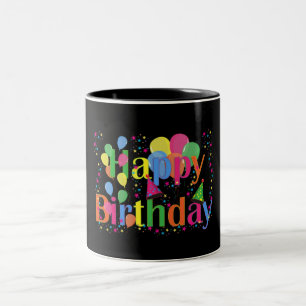 Happy Birthday Party Balloons Zweifarbige Tasse
