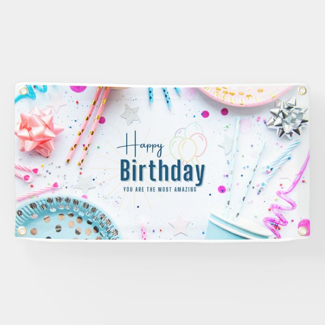 Happy Birthday Party Banner (Horizontal)
