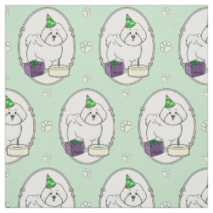Happy Birthday (Party) Bichon Frise Hund - Niedlic Stoff
