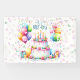 Happy Birthday Party Celebration Banner