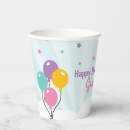 Happy Birthday Party Cup mit Balloons Pappbecher
