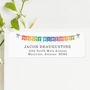 Happy Birthday Party Einladungen Rücksendeadresse