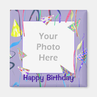 Happy Birthday Party Hats (Foto Rahmen) Magnet