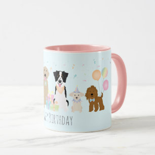 Happy Birthday Party Hunde Blue Tasse
