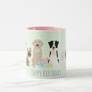Happy Birthday Party Hunde Green Tasse