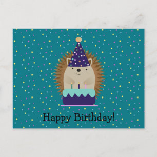 Happy Birthday Party Igel Postcard Feiertagspostkarte