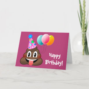 Happy Birthday Party Kacke Emoji Card Karte
