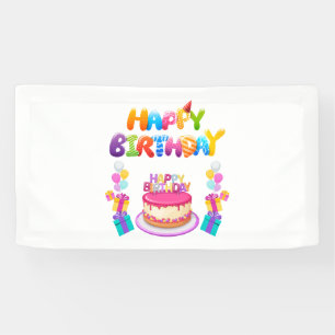 Happy Birthday Party Konfetti 1,6x3 Vinyl- Banner