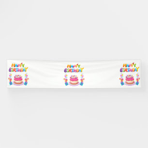 Happy Birthday Party Konfetti 2,5x12 Vinyl Banner