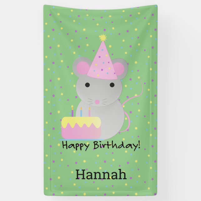 Happy Birthday Party Mouse Banner (Vertikal)