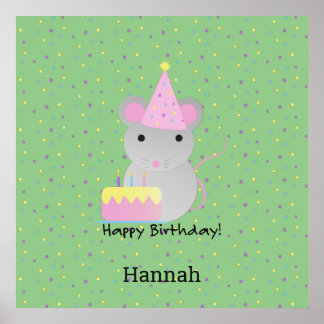 Happy Birthday Party Mouse Poster