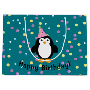 Happy Birthday Party Penguin Große Geschenktüte