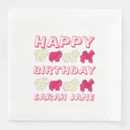 Happy Birthday Party Pink Circus Tier Cracker Serviette