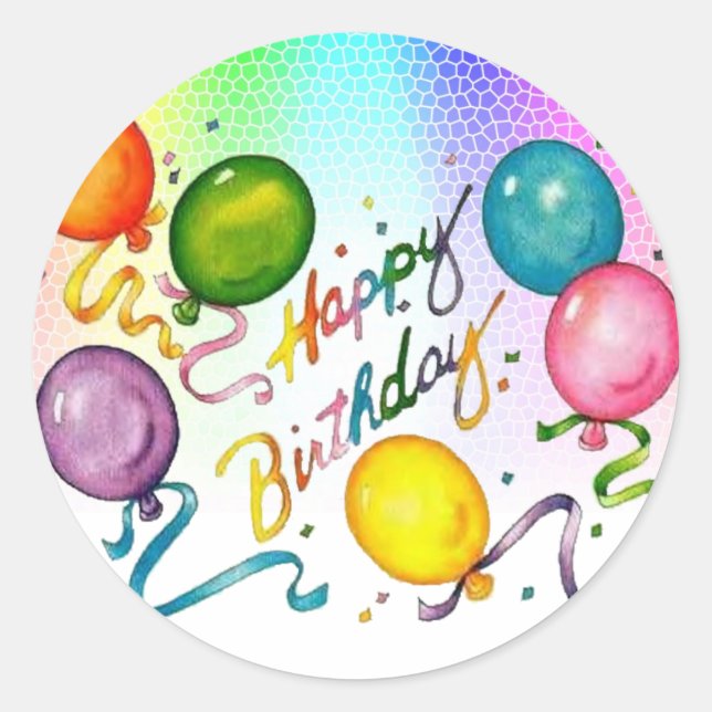 Happy Birthday Party Stickers (Vorderseite)