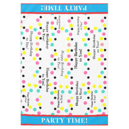 Happy Birthday Party Time Polka Dots Tischdecke