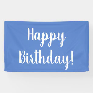 Happy Birthday Pastel Blue White Geburtstagsparty Banner