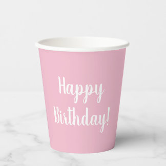 Happy Birthday Pastel Pink Geburtstagsparty Pappbecher