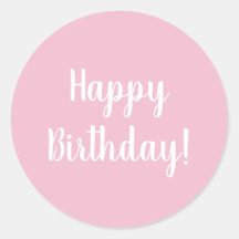 Happy Birthday Pastel Pink White Typografy