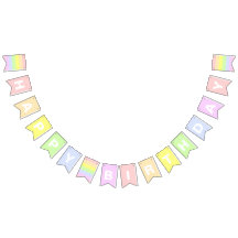 Happy Birthday Pastel Rainbow BUNTING FLAS