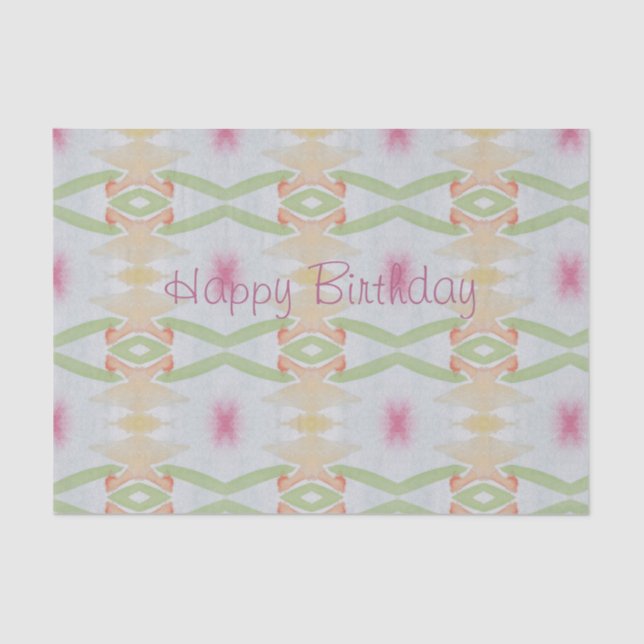 Happy Birthday Pastel Tissue Paper Seidenpapier (Vorderseite)