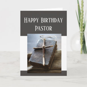 Happy Birthday Pastor Bible Cross Love Respekt Karte