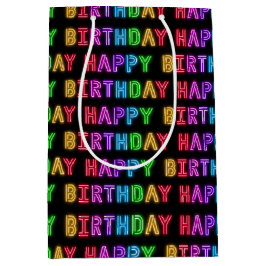 Happy Birthday Pattern Mittlere Geschenktüte