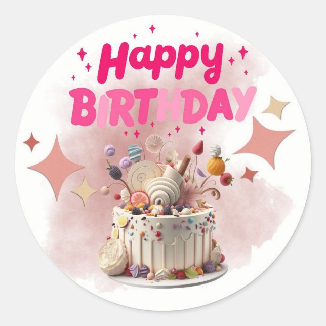 Happy Birthday Pegatina/ Stickers (Vorderseite)