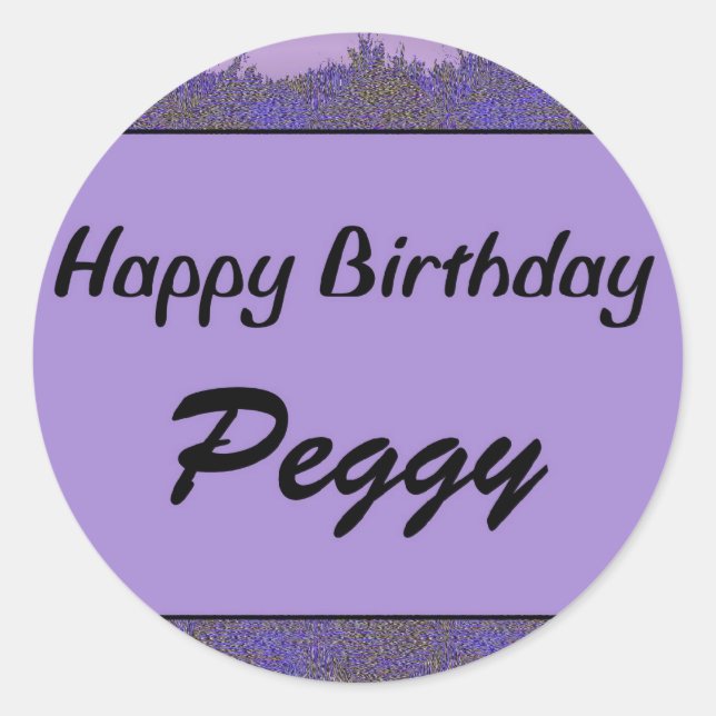 Happy Birthday Peggy Runder Aufkleber (Vorderseite)