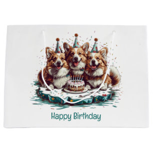 Happy Birthday Pembroke Welsh Corgi Hunde Große Geschenktüte