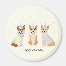 Happy Birthday Pembroke Welsh Corgi Hunde Magnet