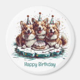 Happy Birthday Pembroke Welsh Corgi Hunde Magnet