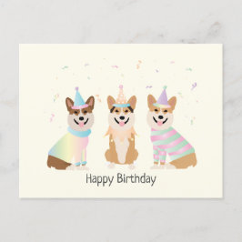Happy Birthday Pembroke Welsh Corgi Hunde Postkarte