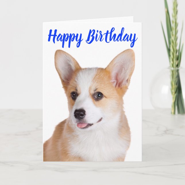 Happy Birthday Pembroke Welsh Corgi Puppy Dog Karte (Vorderseite)