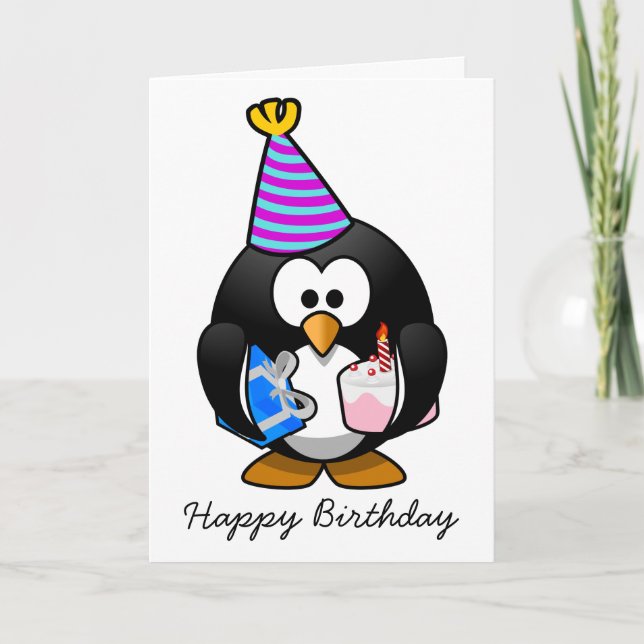Happy Birthday Penguin Birthday Card Karte (Vorderseite)