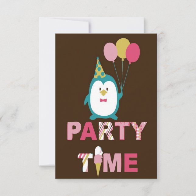 Happy Birthday Penguin Karte (Vorderseite)