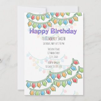 Happy Birthday Pennant Banner Einladung