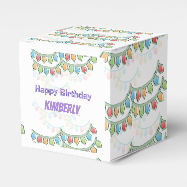Happy Birthday Pennant Banner Geschenkschachtel (Vorderseite)