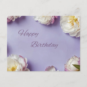 Happy Birthday Peony Blume Postkarte