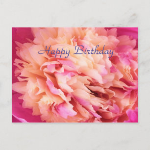 Happy Birthday Peony Postkarte
