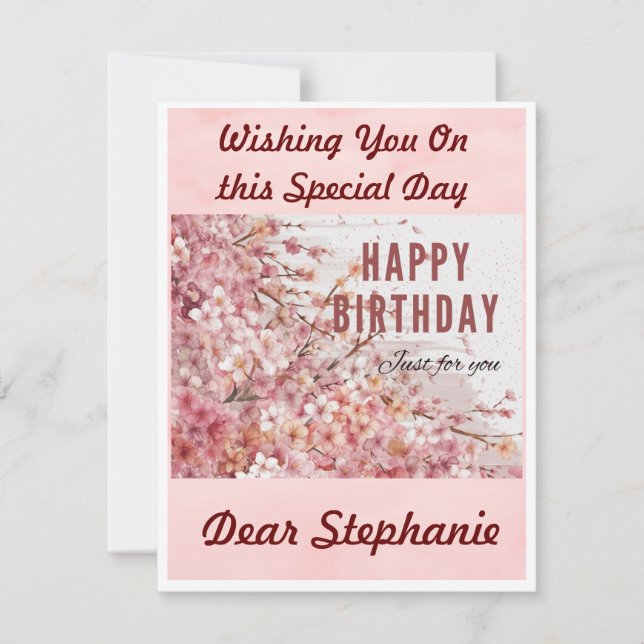 Happy Birthday, Personalisiert Flat Card (Vorderseite)
