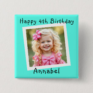 Happy Birthday Personalisiert Foto Button