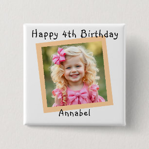 Happy Birthday Personalisiert Foto Button