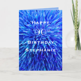 Happy Birthday, Personalisiert, Multi Blue Abstrak Karte