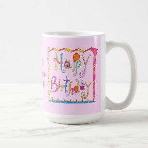 Happy Birthday Personalisiert Pink Tasse