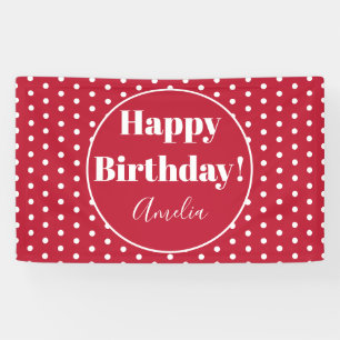 Happy Birthday Personalisiert Red Polka Dot Birthd Banner