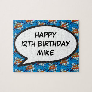 HAPPY BIRTHDAY Personalisiertes Comic-Book-Pop-Art Puzzle