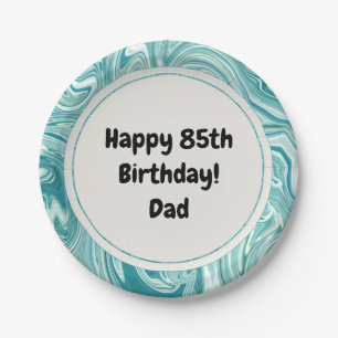 Happy Birthday Personalize Blue Liquid Marble Pape Pappteller