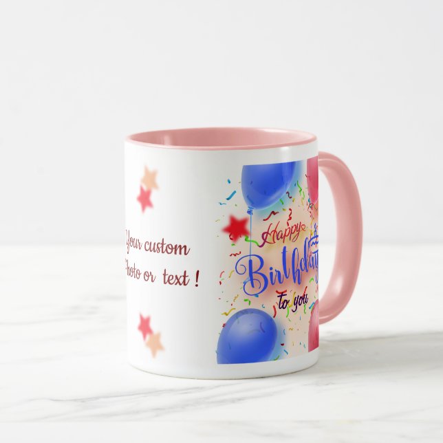Happy Birthday personalize Geschenk Tasse (VorderseiteRechts)