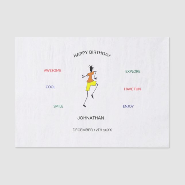 Happy Birthday Phantastisch Dance Moves Seidenpapier (Vorderseite)